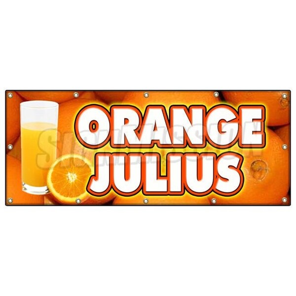 ORANGE JULIUS BANNER SIGN fresh drinks cold ice soda water